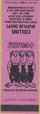 Matchbook Cover - Collins Muffler shops Fort Collins Greeley CO purple