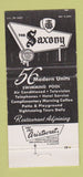 Matchbook Cover - The Saxony Motel New Orleans LA WEAR 30 Strike