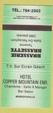 Matchbook Cover - Hotel Copper Mountain Murdochville QC 30 Strike