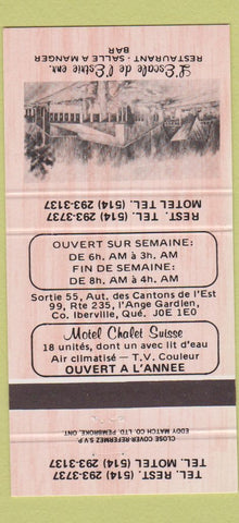 Matchbook Cover - L'Escale de L'Estrie Iberville QC 30 Strike