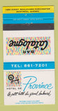 Matchbook Cover - Hotel De Province Montreal QC 30 Strike