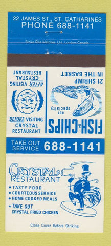 Matchbook Cover - Crystal Restaurant ST Catharines ON 30 Strike