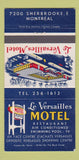 Matchbook Cover - Le Versailles Motel Montreal QC 30 Strike