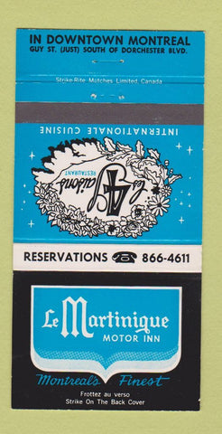 Matchbook Cover - Le Martinique Motor Inn Montreal QC WEAR 30 Strike