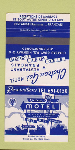 Matchbook Cover - Chateau Gai Motel French QC WEAR 30 Strike