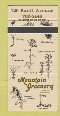 Matchbook Cover - Mountain Greenery Banff AB 30 Strike