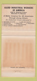 Matchbook Cover - Allied Industrial Workers Union WEAR 30 Strike