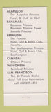 Matchbook Cover - Princess Hotel Golf Club Hamilton Bermuda WEAR 30 Strike