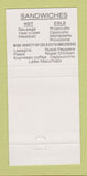 Matchbook Cover Nino D'Aversa Bakery Downsview Thornhill Woodbridge ON 30 Strike