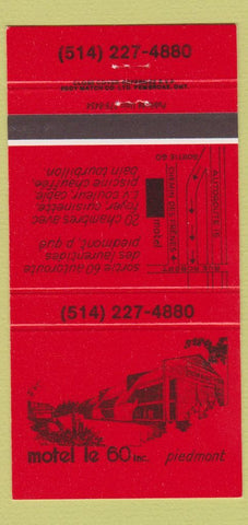 Matchbook Cover - Motel Le 60 Piedmont 30 Strike