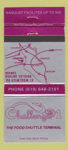 Matchbook Cover - Challenger 1 Restaurant Breslau ON 30 Strike
