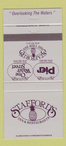 Matchbook Cover - Stafford's Inn Restaurants Petoskey Boyne City MI 30 Strike