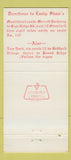 Matchbook Cover - Emily Shaw's Inn Pound Ridge NY 30 Strike