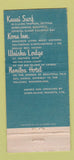 Matchbook Cover - Kona Inn Kailua Hawaii 30 Strike