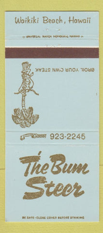 Matchbook Cover - The Bum Steer Waikiki Beach Hawaii 30 Strike