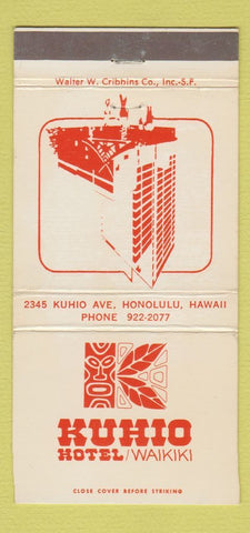 Matchbook Cover - Kuhio Hotel Waikiki Hawaii 30 Strike