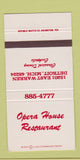 Matchbook Cover - Opera House Restaurant Detroit MI WEAR 30 Strike