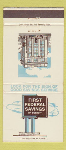 Matchbook Cover - First Federal Savings Detroit MI 30 Strike