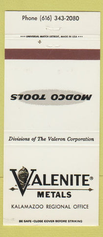 Matchbook Cover - Valenite Metals Kalamazoo MI Modco Tools 30 Strike