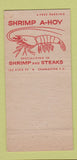 Matchbook Cover - Lord Ashley Motor Court Charleston SC WEAR 30 Strike