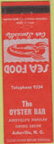 Matchbook Cover - The Oyster Bar Asheville NC lobster
