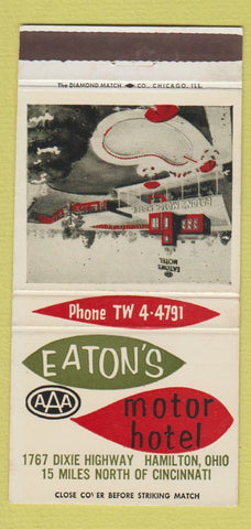 Matchbook Cover - Eaton's Motor Hotel Hamilton OH 30 Strike