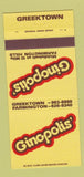 Matchbook Cover - Ginopolis' Farmington Hills Detroit MI 30 Strike
