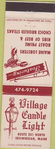 Matchbook Cover - Village Candle Light Skowhegan ME