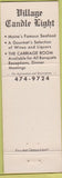 Matchbook Cover - Village Candle Light Skowhegan ME