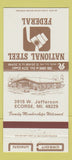 Matchbook Cover - National Steel Federal Ecorse MI Credit Union 30 Strike
