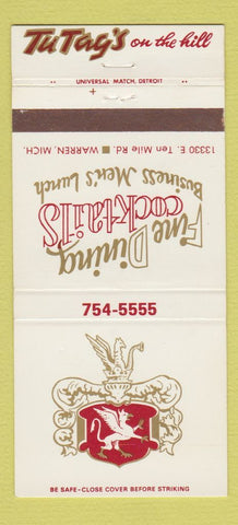 Matchbook Cover - TuTag's on the Hill Warren MI restaurant 30 Strike