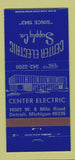 Matchbook Cover - Center Electric Supply Detroit MI 30 Strike
