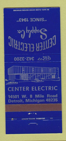Matchbook Cover - Center Electric Supply Detroit MI 30 Strike