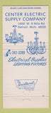 Matchbook Cover - Center Electric Supply Detroit MI 30 Strike