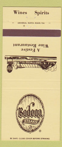 Matchbook Cover - Bodega Steaks Miami Orlando FL Detroit MI 30 Strike