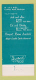 Matchbook Cover - Sun n Snow Lodge Restaurant  Cadillac West MI 30 Strike