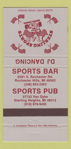 Matchbook Cover - Sterling Sports Bar Rochester Hills MI 30 Strike