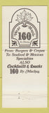 Matchbook Cover - West Maple 160 Birmingham MI 30 Strike