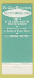 Matchbook Cover - First National Bank Bar Harbor ME 30 Strike