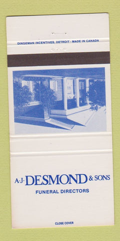 Matchbook Cover - AJ Desmond Funeral Home Troy MI 30 Strike