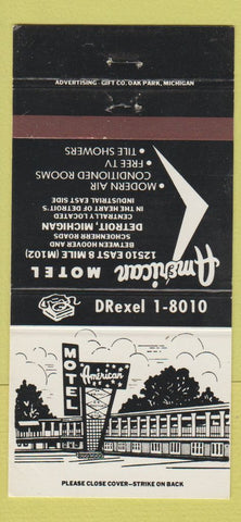 Matchbook Cover - American Motel Detroit MI 30 Strike