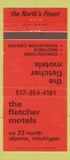Matchbook Cover - The Fletcher Motels Alpena MI 30 Strike