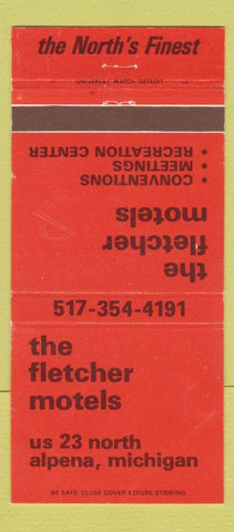 Matchbook Cover - The Fletcher Motels Alpena MI 30 Strike