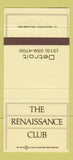 Matchbook Cover - Renaissance Club Detroit MI 30 Strike