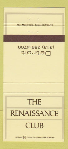 Matchbook Cover - Renaissance Club Detroit MI 30 Strike