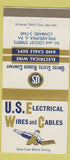 Matchbook Cover - US Electrial Wire Cables Philadelphia PA 30 Strike