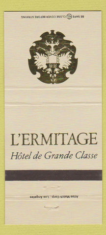 Matchbook Cover - L'Ermitage Hotel Beverly Hills CA 30 Strike