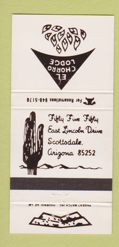 Matchbook Cover - El Chorro Lodge Scottsdale AZ cactus 30 Strike