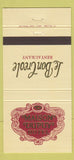Matchbook Cover - Le Bon Creole Masion Dupuy Hotel New Orleans LA 30 Strike