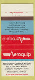Matchbook Cover - Aeroquip Equipment Jackson MI 30 Strike
